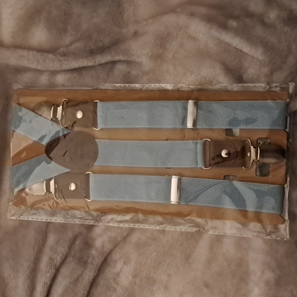 Suspenders, none, one size pits all, baby blue.